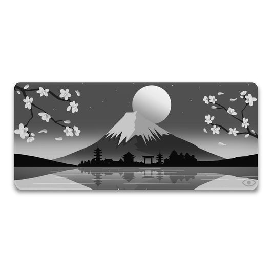 VisionPadz Black & White Mount Fuji Gaming Mouse Pad, Front Side