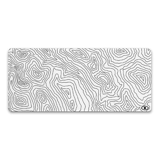 VisionPadz White Topo Gaming Mouse Pad, Front Side